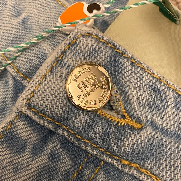 FARM Rio Light Blue Rose Embroidery Denim Flare Jeans. F34 3155721. Size 27 - Picture 5 of 16